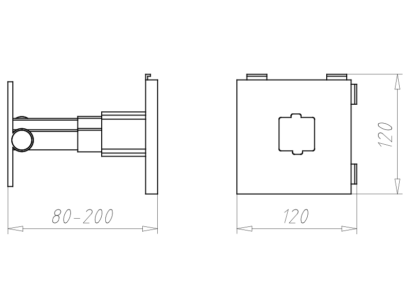 Geräteträger WD 80-200mm Kst 120x120mm