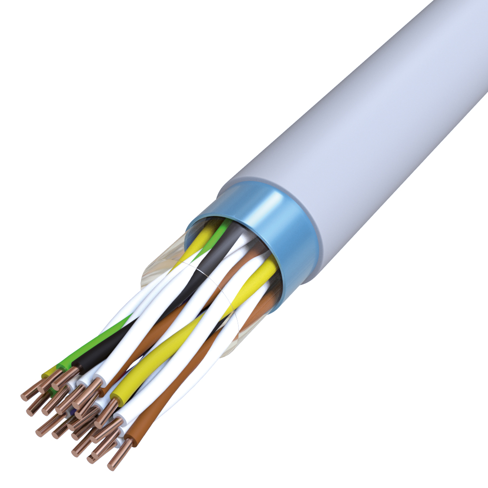 Fernmeldekabel Eca JE-YSTY 24x2x0,8 gr TRS Kl.1 &#x3D; eindrähtig Farbe + Ringe