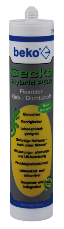 Kleber Bau/Mont kalt 310ml ws GECKO, Hybrid-Kleber 1-K