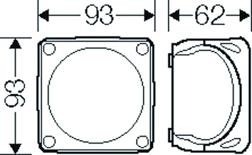 Klemmenkasten 2,5qmm 5f Kst 93x93x62mm AP 8einf IP66 hfr