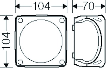 Abzweigdose IP66 4qmm 104x104x70mm gr Kst Wand/Decke hfr