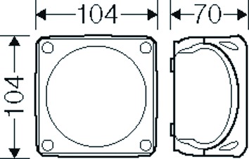 Klemmenkasten 4qmm 5f Kst 104x104x70mm AP 8einf IP66 hfr