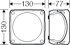 Klemmenkasten 4qmm 5f Kst 130x130x77mm AP 8einf IP66 hfr