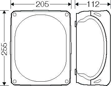 Klemmenkasten 25qmm 5f Kst 255x205x112mm AP 10einf IP66 hfr