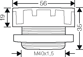 Blindstopfen rnd Kst Ø40mm gr