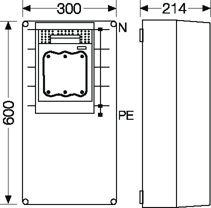 Lasttrenngehäuse NH1 250A 690V IP65 300x214x600mm