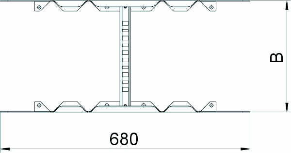 Verbinder Kabeltrag ST Schraubverb 680mm 200x110mm Geeignet für Kabelleiter