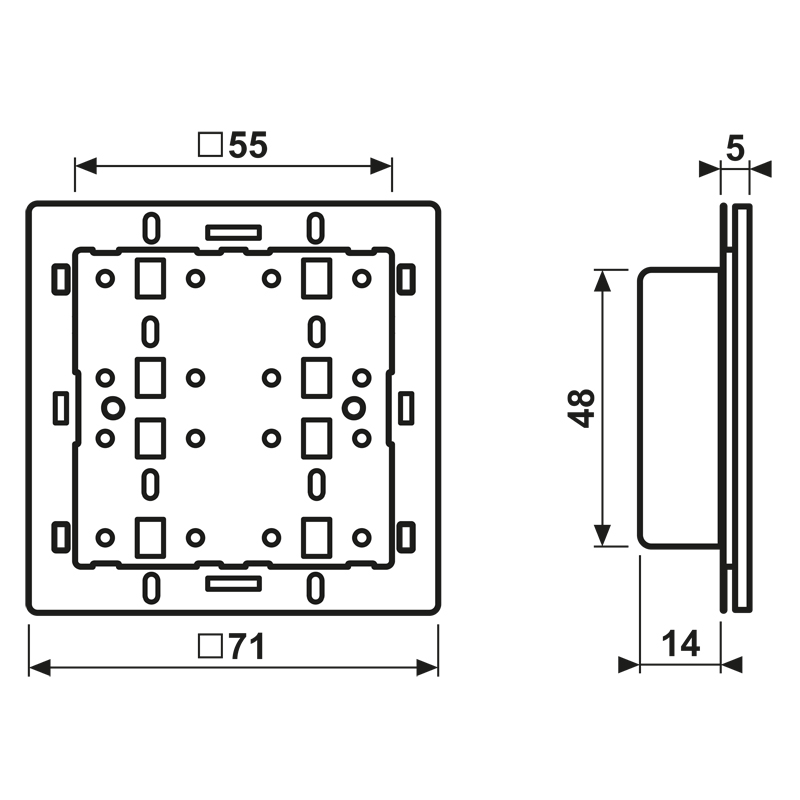 Tastsensor KNX UP 1pkt inkl.Ankoppl LED Mit Busankopplung m.LED-Anz