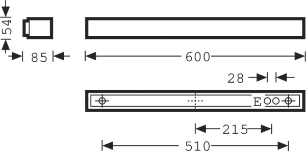 LED-Spiegelleuchte 8W 4000K 1000lm ws Konv IP40 600x54x85mm