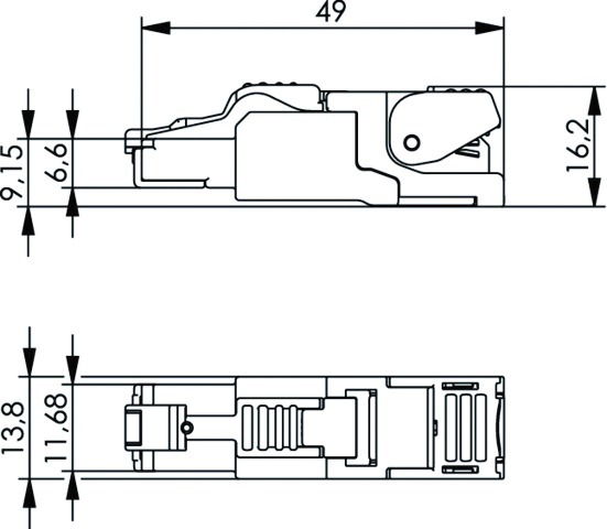 Modular-Stecker Cat6A RJ45 27-22AWG Feldkonf Schirm Litze massiv