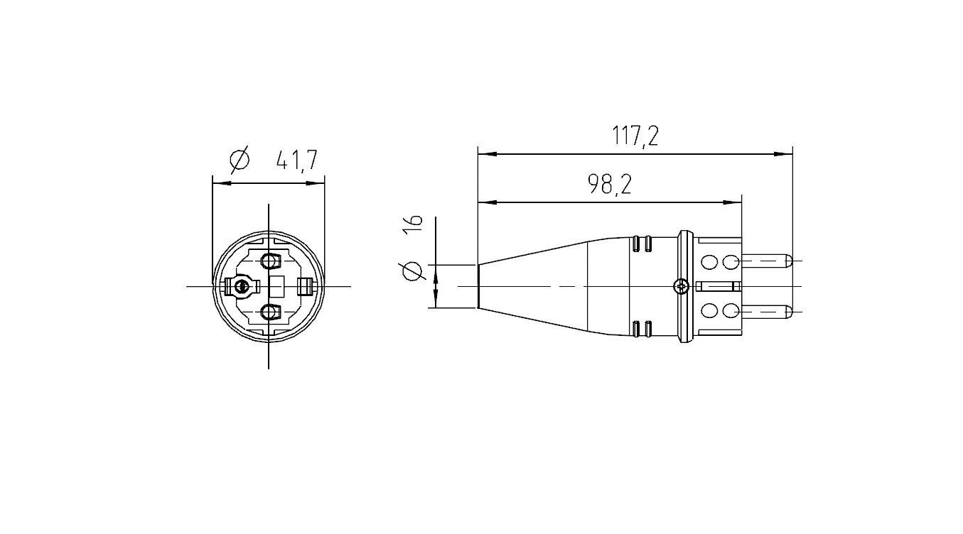 Schutzkontaktstecker 16A 250V Gummi IP44 ger sw 16AGummi Schraubkl