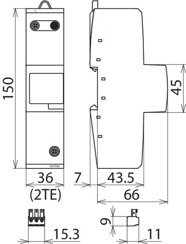 Kombi-Ableiter TS35 1p TN TN-C TN-C-S TN-S TT Hutschiene TH35 Netzform TN 2TE