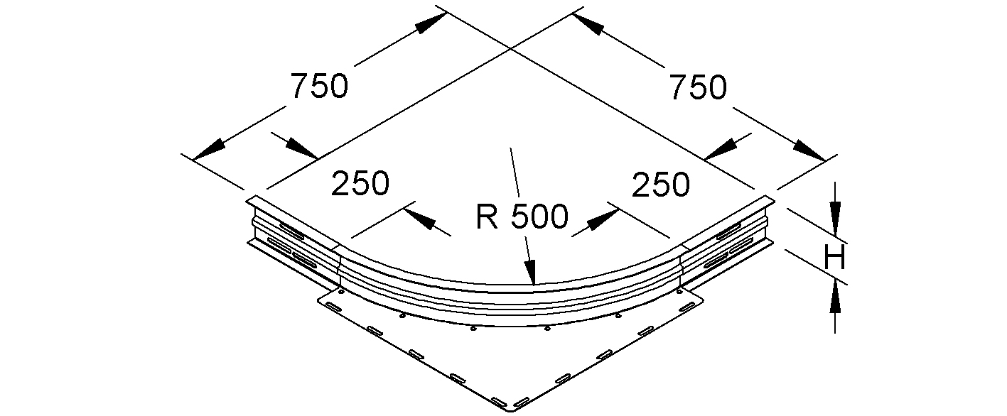 Winkelstück Kabelrinne 106,5mm Weitsp