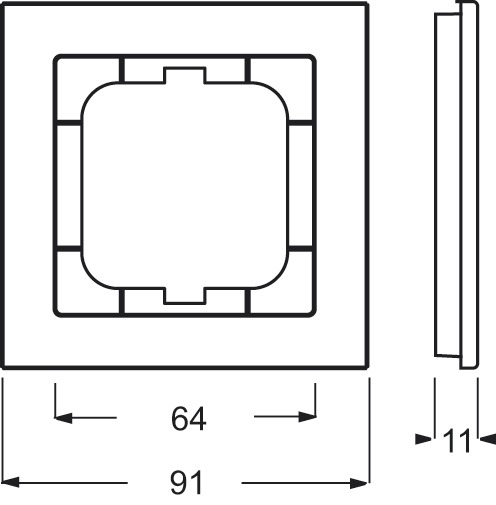 Rahmen 1f std-ws glz axcent Glas f.GEB-K Unterputzmontage