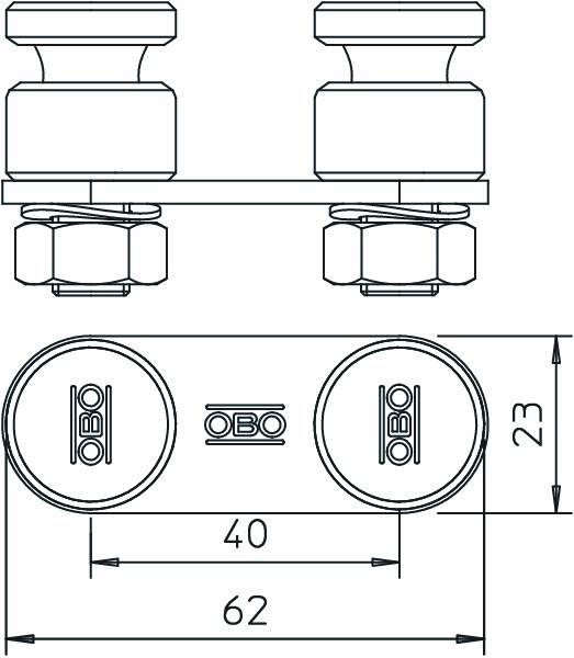 Verbinder V2A unbeh Klemmschraube Edelstahl (V2A)