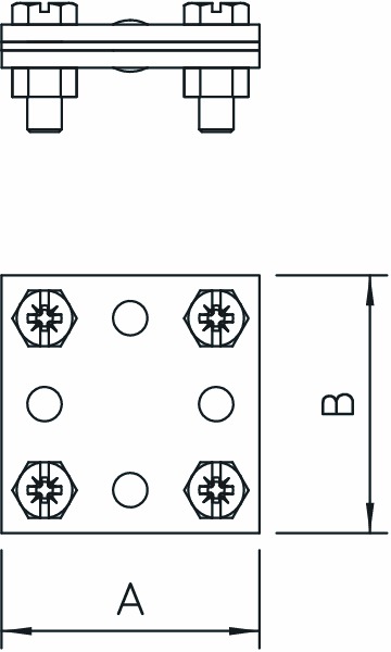 Kreuzverbinder V4A unbeh Edelstahl (V4A) SKT-Schr