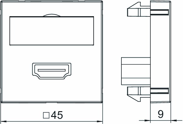 Einsatz HDMI 1f rws Klemmbef m.Beschr.Feld