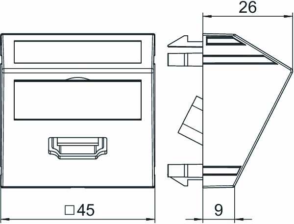 Gehäuse HDMI 1f rws Klemmbef m.Beschr.Feld