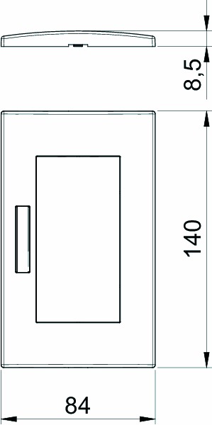 Einbaurahmen 2f rws mt ho BSF Kst horiz f.GEB-K Textfeld/Beschriftungsfläche