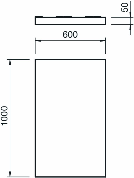 Platten-BS PYROPLATE 600x50mm 1000mm Zubehör erforderlich