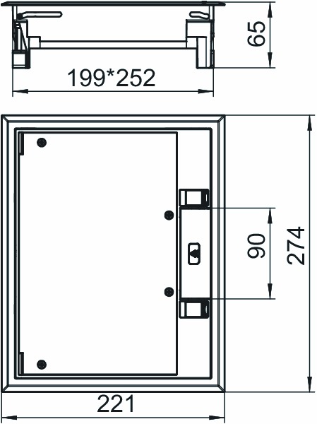 Geräteeinsatz Kst rechtec 3f gr RAL7011 m.Belagaussp 10mm Belagschutzrahm