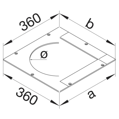 Montagedeckel ST rnd 340mm trocken 4mm 360x360mm Abdeckung Montageöffnung