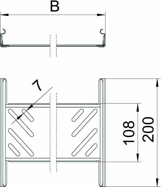 Verbinder Kabeltrag ST schraubl.Verb 100x35mm f.Kabelrinne 200mm