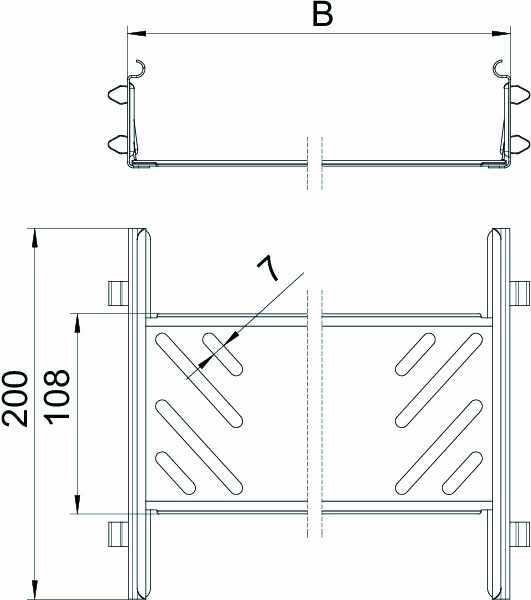 Verbinder Kabeltrag ST schraubl.Verb 150x60mm f.Kabelrinne 200mm