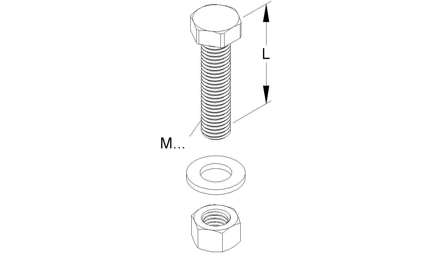 Sechskantschraube M12x70mm m.Mutter SW18 SKT-Schr Mit Unterlegscheibe 8.8 f/vz