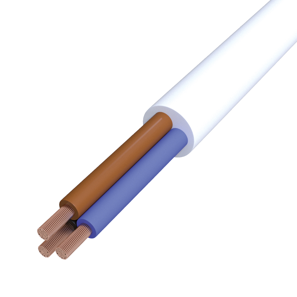 PVC-Schlauchleitung Eca H03VV-F 3x0,5 ws R100 Ø5,4mm Polyvinylchlorid (PVC) Farbe