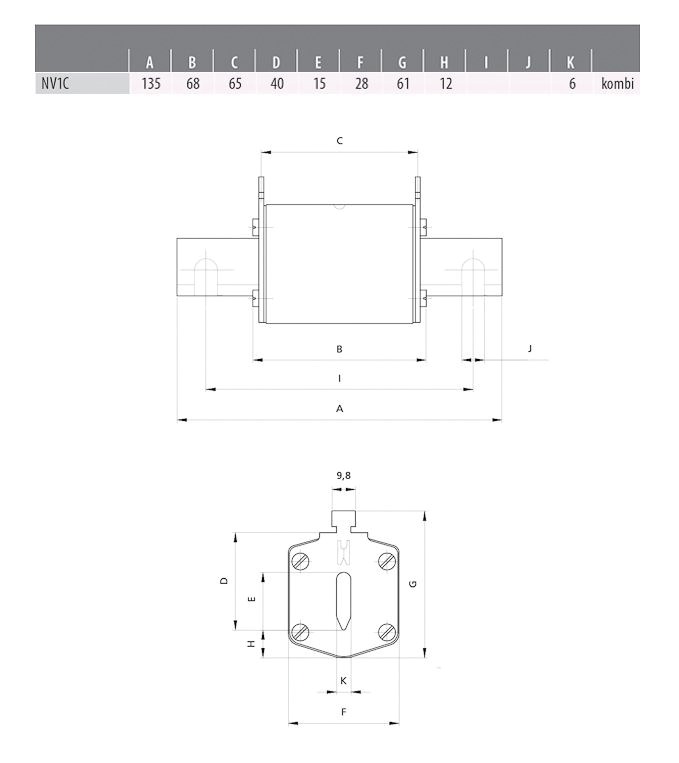 NH-Sicherungseinsatz 25A NH1 500VAC gG Kombik