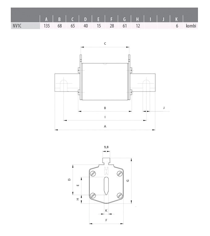 NH-Sicherungseinsatz 35A NH1 500VAC gG Kombik