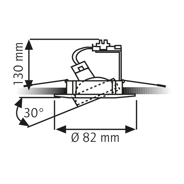 Einbaustrahler 50W Konv ws mt IP20 Alu Ø/EB68mm