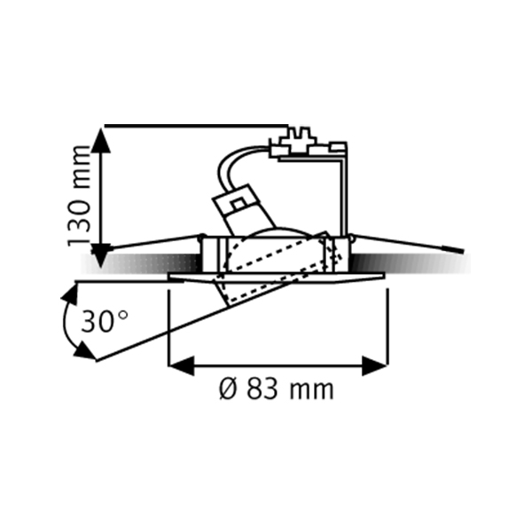 Einbaustrahler 50W Konv eisen gbürst Alu IP20 gebürstet Ø/EB68mm