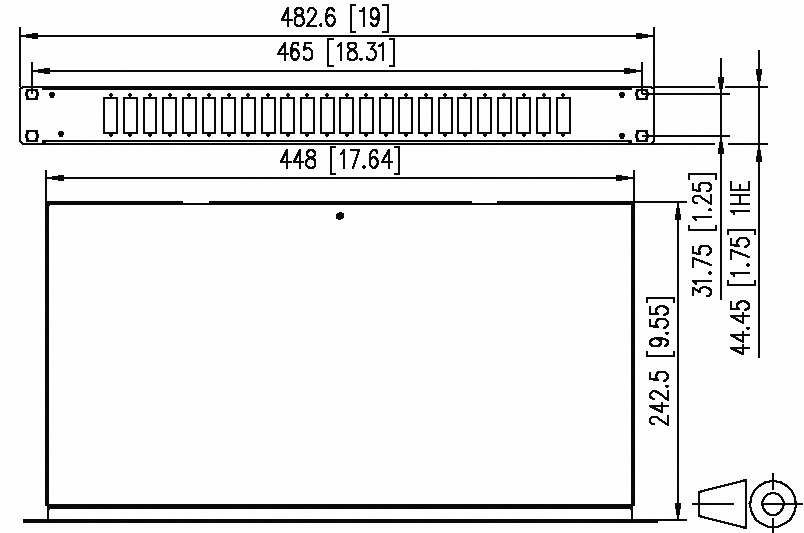 LWL-Patchpanel 6f SC-D 1HE OM3 19Zoll m.Pigtails max:24f