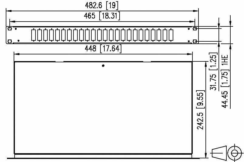 LWL-Patchpanel 12f SC-D 1HE OM3 19Zoll m.Pigtails max:24f