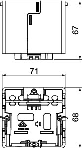 Geräteeinbaudose GEB-K SIGNA 1f Rückwand Tragring/bügel 60mm rast offen