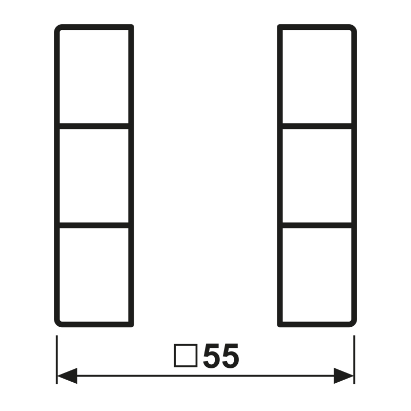 Taste 3t Schalt/Dimm AS ws glz f.Bussystem