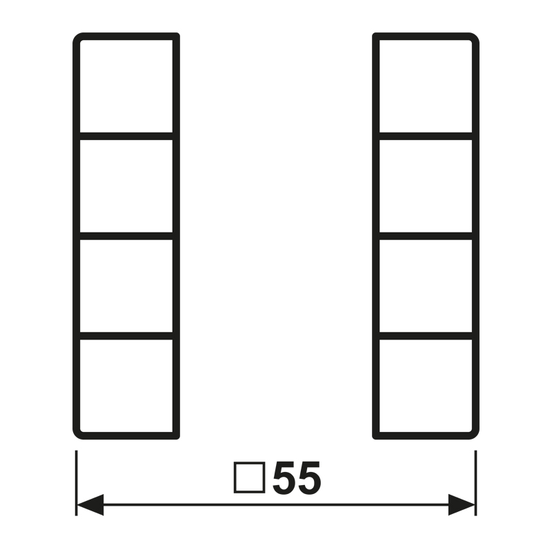 Taste_4t Schalt/Dimm AS ws glz f.Bussystem vierteilige Taste