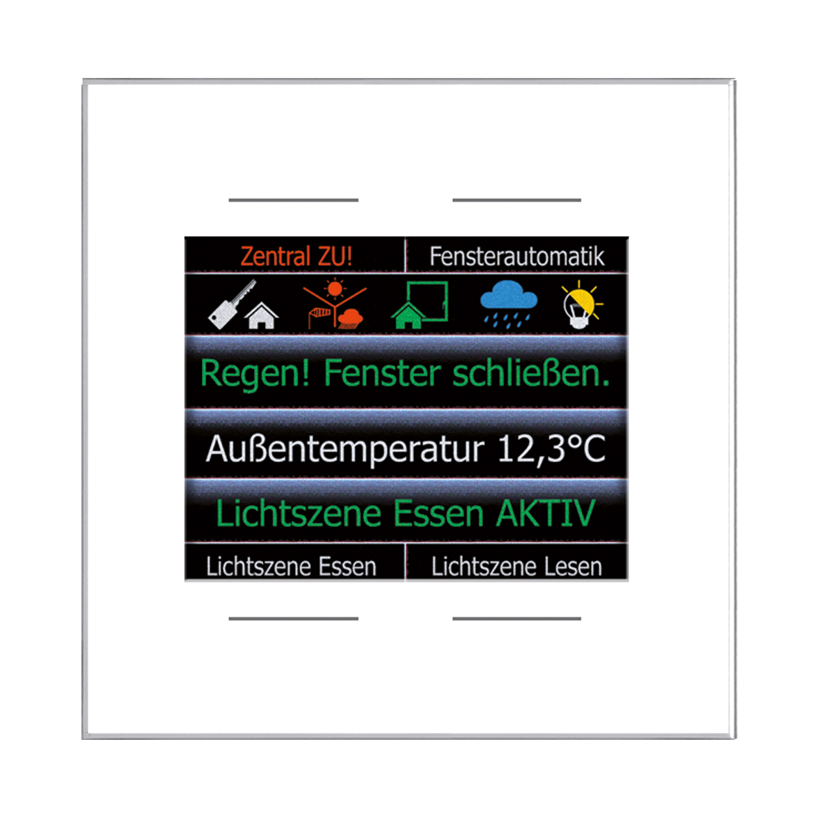 Bedienelement 4f ws f.Dimmeins m.LED-Anz Geeignet für Dimmeinsatz