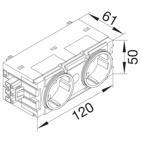 Steckdose 2f rt mt GEB-K IP20