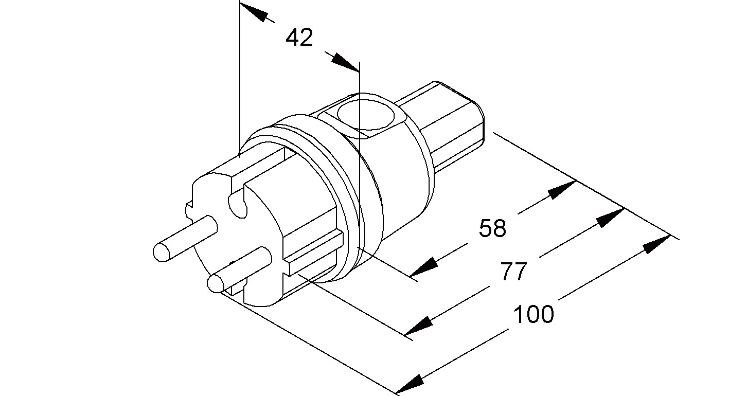 Schutzkontaktstecker Kst IP44 ger sw Schraubkl