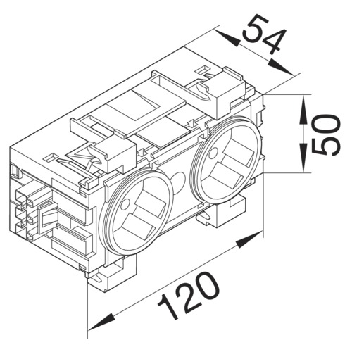 Steckdose 2f sw mt GEB-K IP20