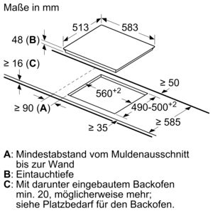 Glaskeramikfeld autark Zweikreisz Bräterz 583x513mm