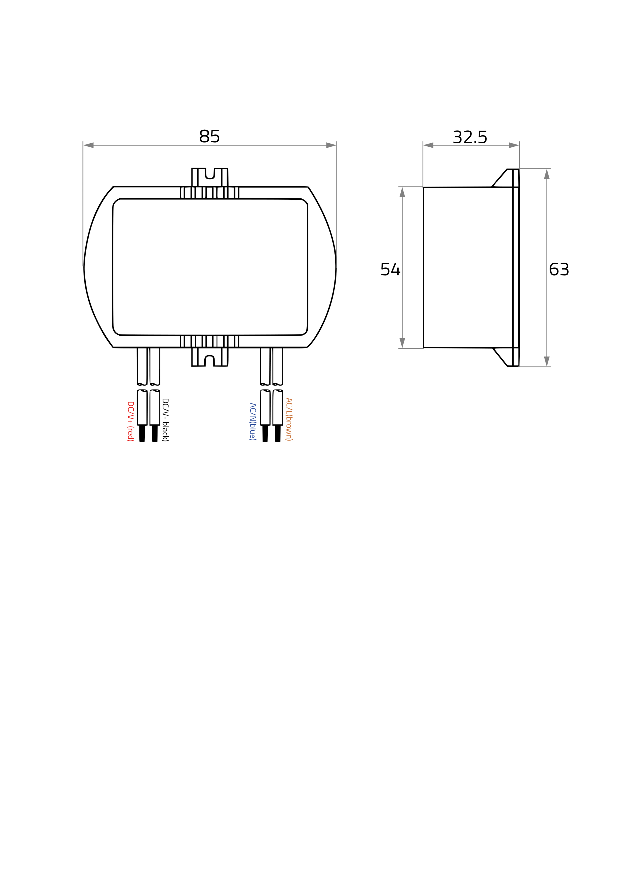 LED-Trafo 10,5-16,8W 350mA 48V IP64 dim Dimmung Phasenabschnitt Kstgeh dyn