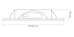 LED-Deckeneinbauleuchte 9,9W 3000K 200lm chr Konv IP20 Ø66x18mm