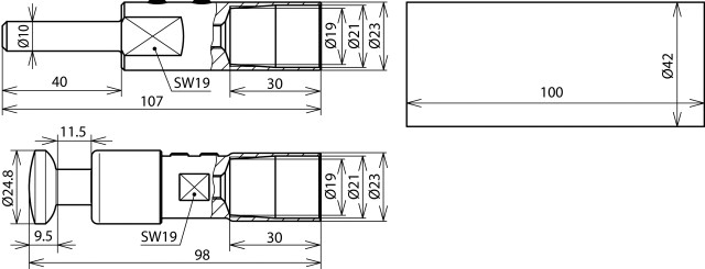 Stützrohr V2A unbeh Edelstahl (V2A)