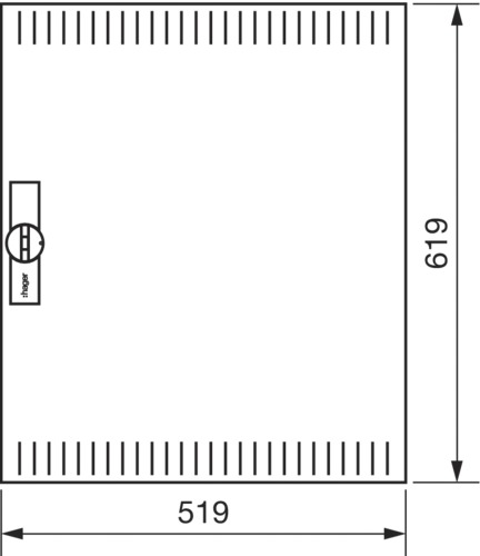 Schutztür IP3X ST H650xB300xT12mm