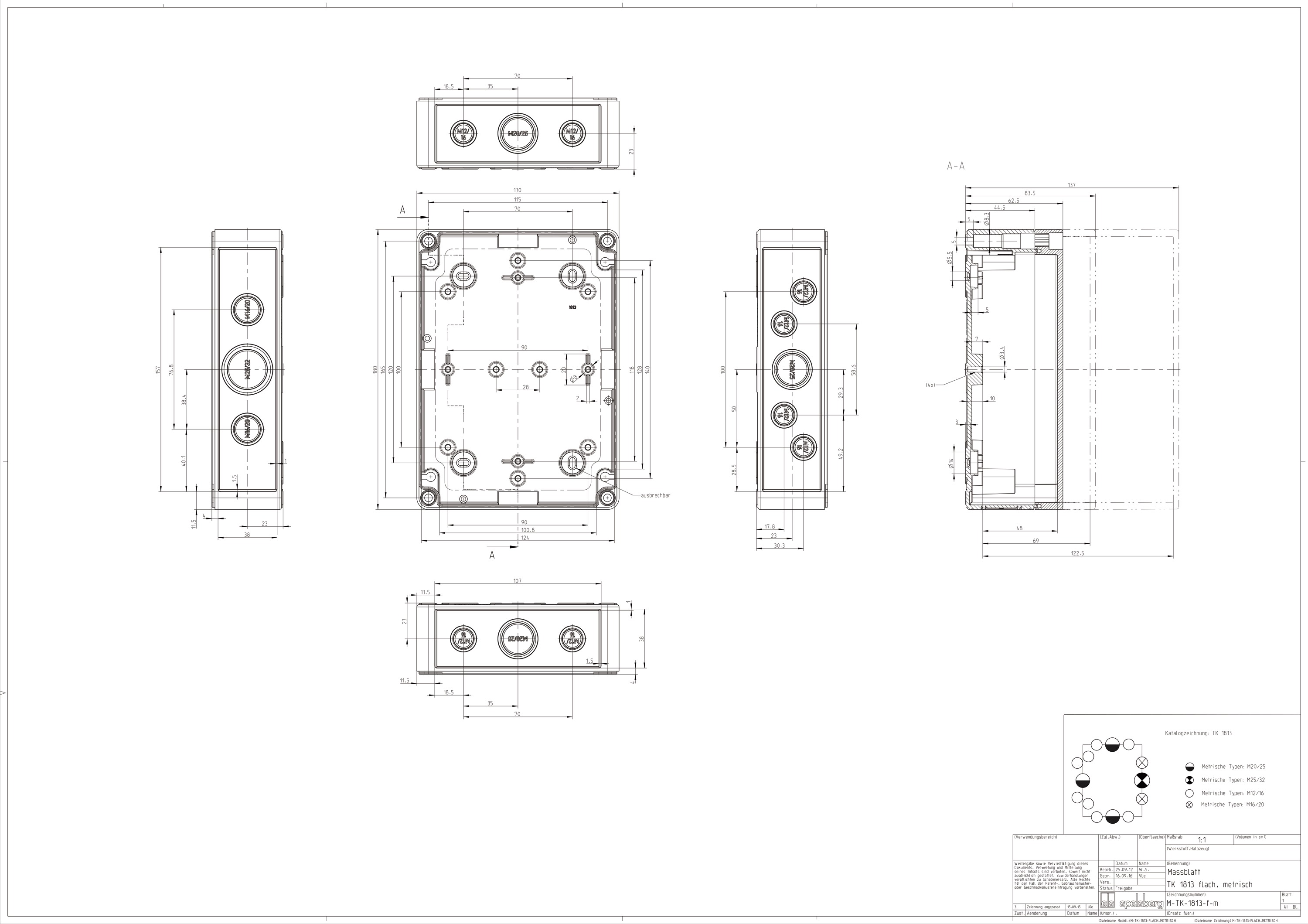 Leergehäuse Kst IP66 B180xH63xT63mm ET48mm geschl