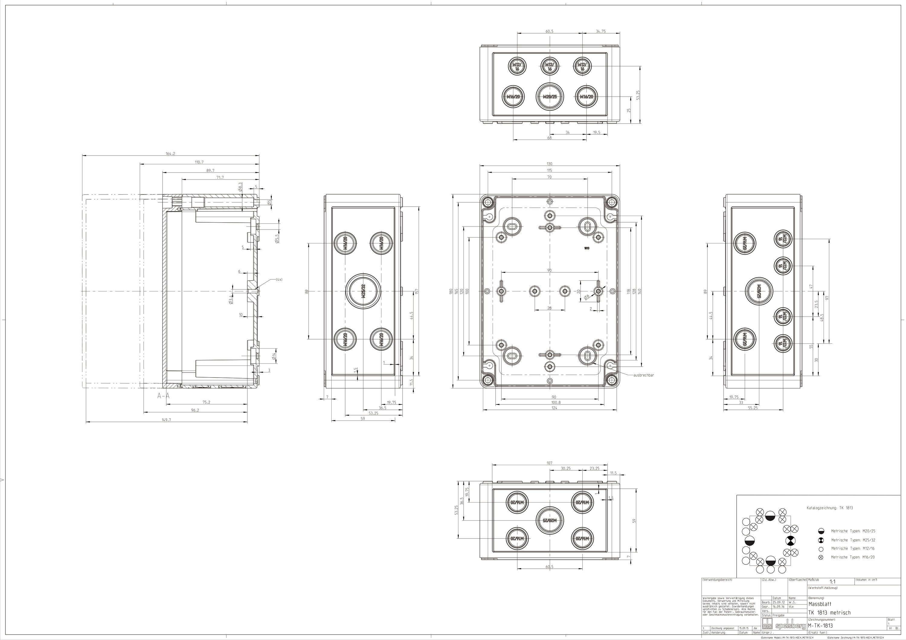 Leergehäuse Kst IP66 B180xH111xT130mm ET97mm geschl